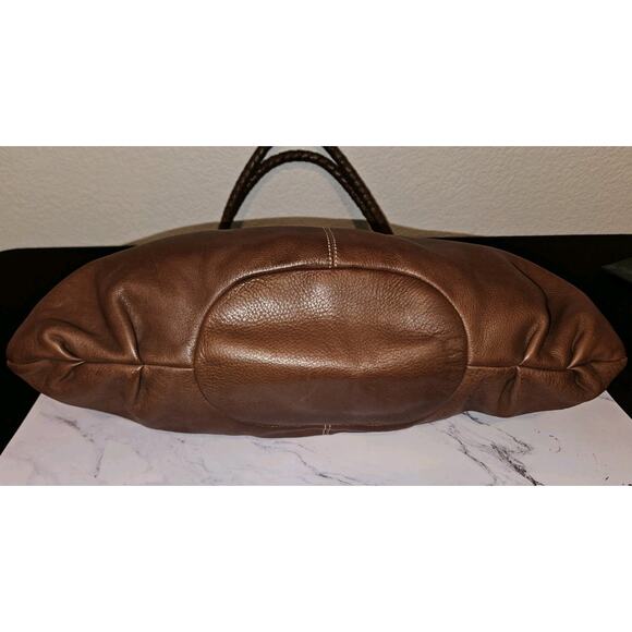 Donald J Pliner Marquis Brown Leather Hobo Handbag 21x15x5 - Picture 14 of 16